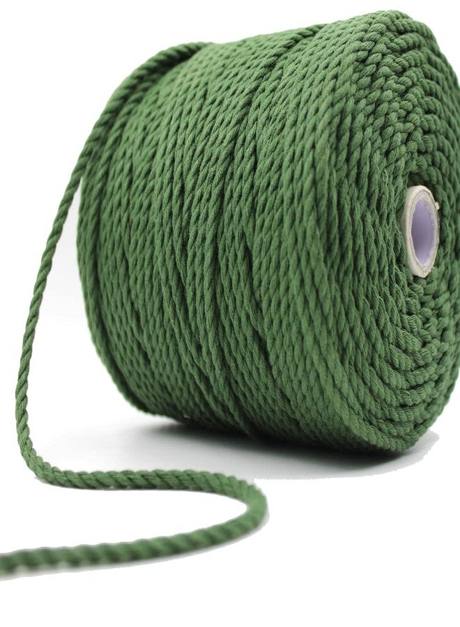 Bobbiny | 3 Ply Twisted Macrame Cotton Cord Dori (Roll Packaging) Thread for Macrame DIY and Other Projects | Green | 4mm,100 Meter - Image 2